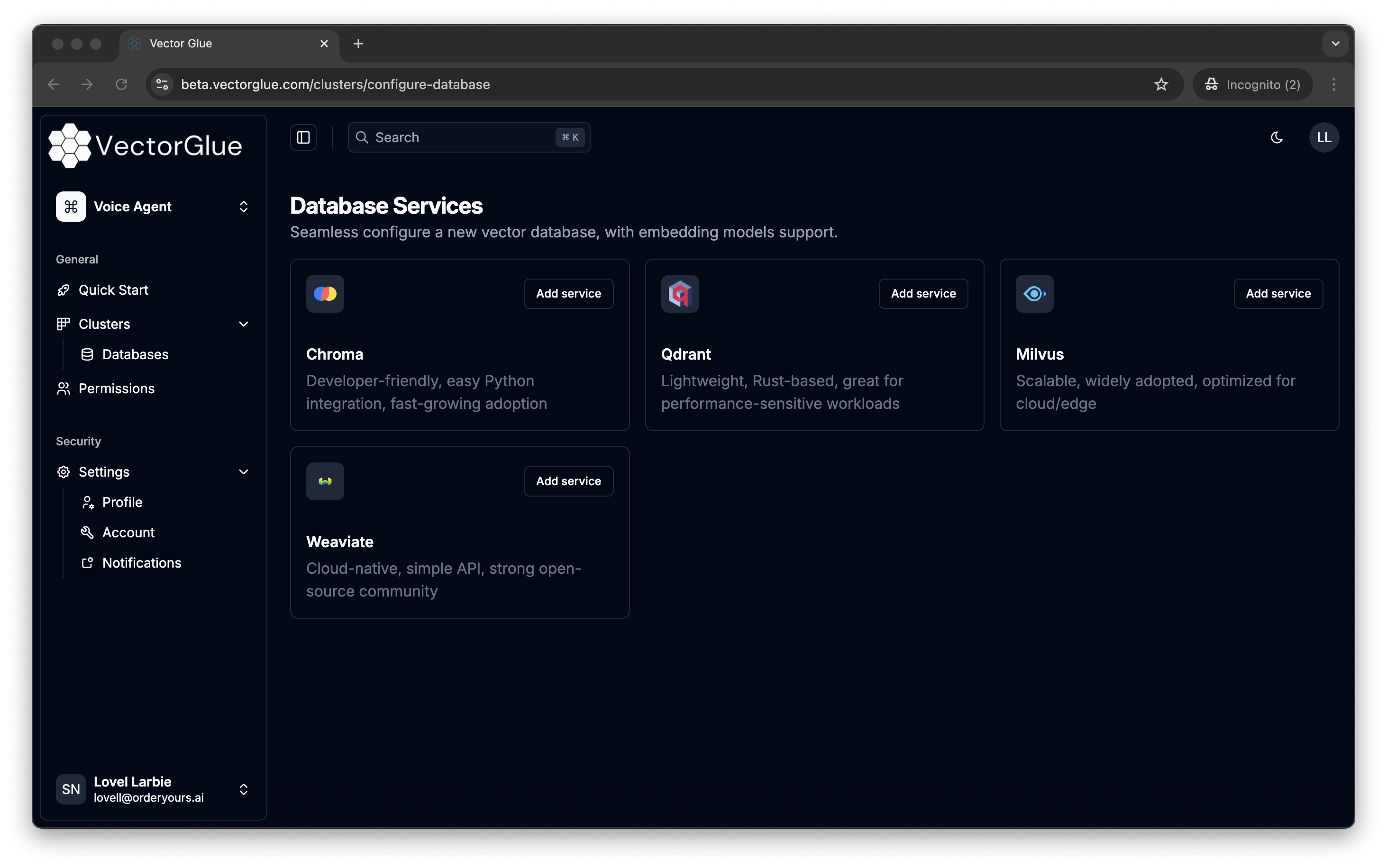 Database Services Interface